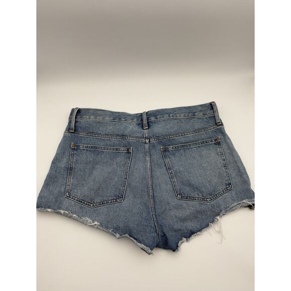 Madewell Womens Relaxed Denim Jean Shorts Size 32 Light Wash Distressed Denim - Picture 2 of 9